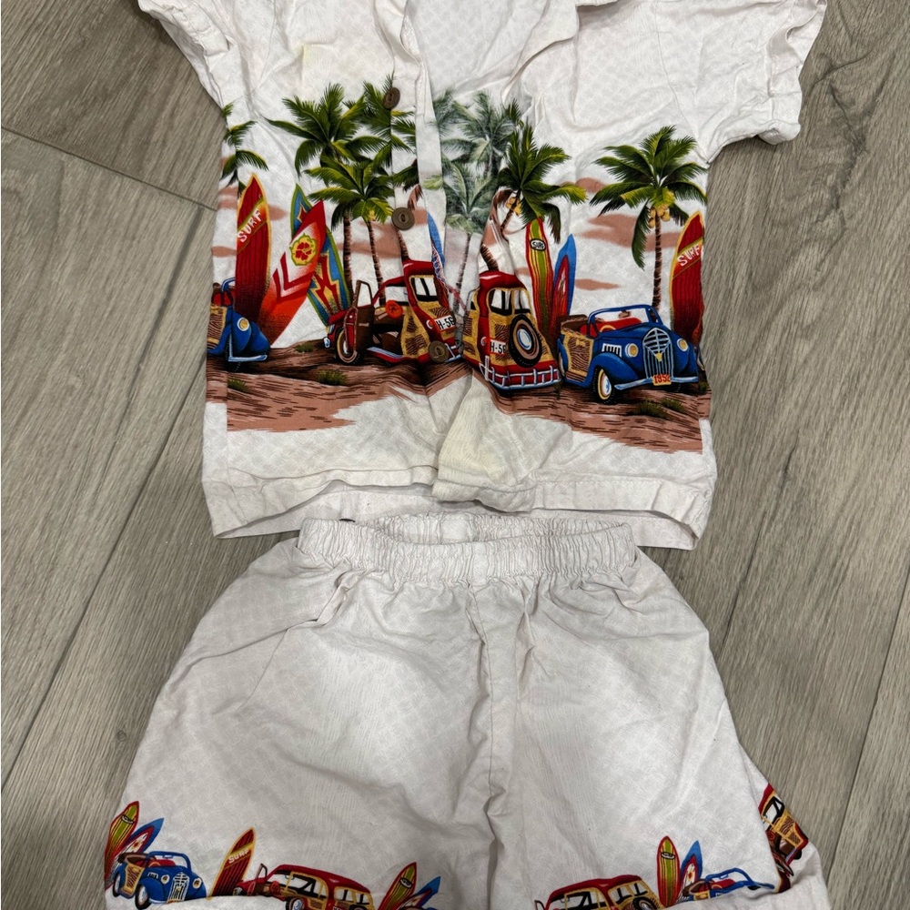 Hawaiian set for toddler car print